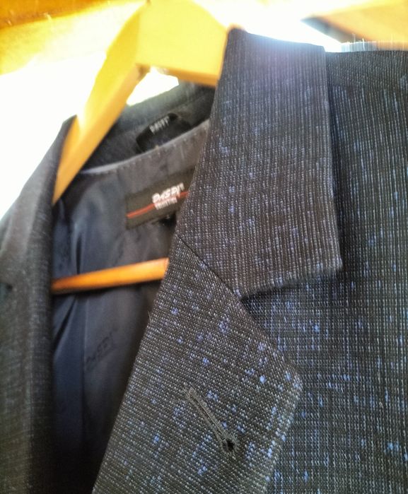 Sacou bărbați elegant, Daspi Collections nr.52, negru cu albastru