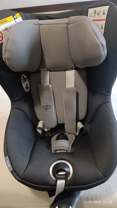 Scaun auto ISOFIX i-Size GB Vaya2 Silverfox Grey, 45-105 cm, Gri/Negru