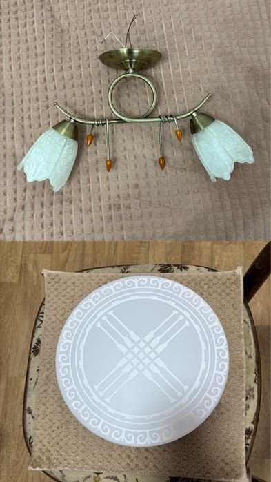 Новая люстра и новый плафон 5000 тг.