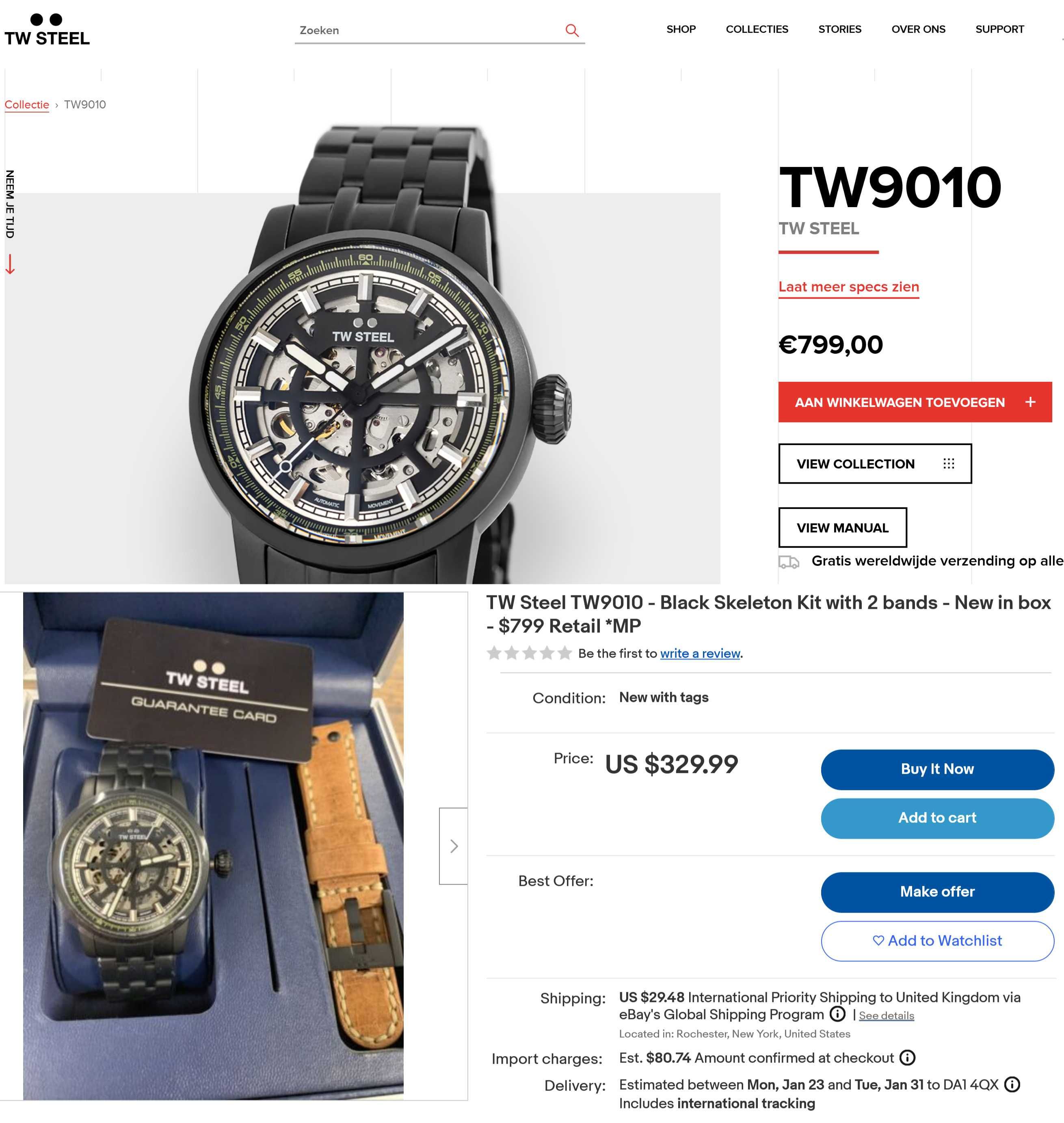 TW Steel Automatic Watch TW-9010 Skeleton автоматичен мъжки часовник