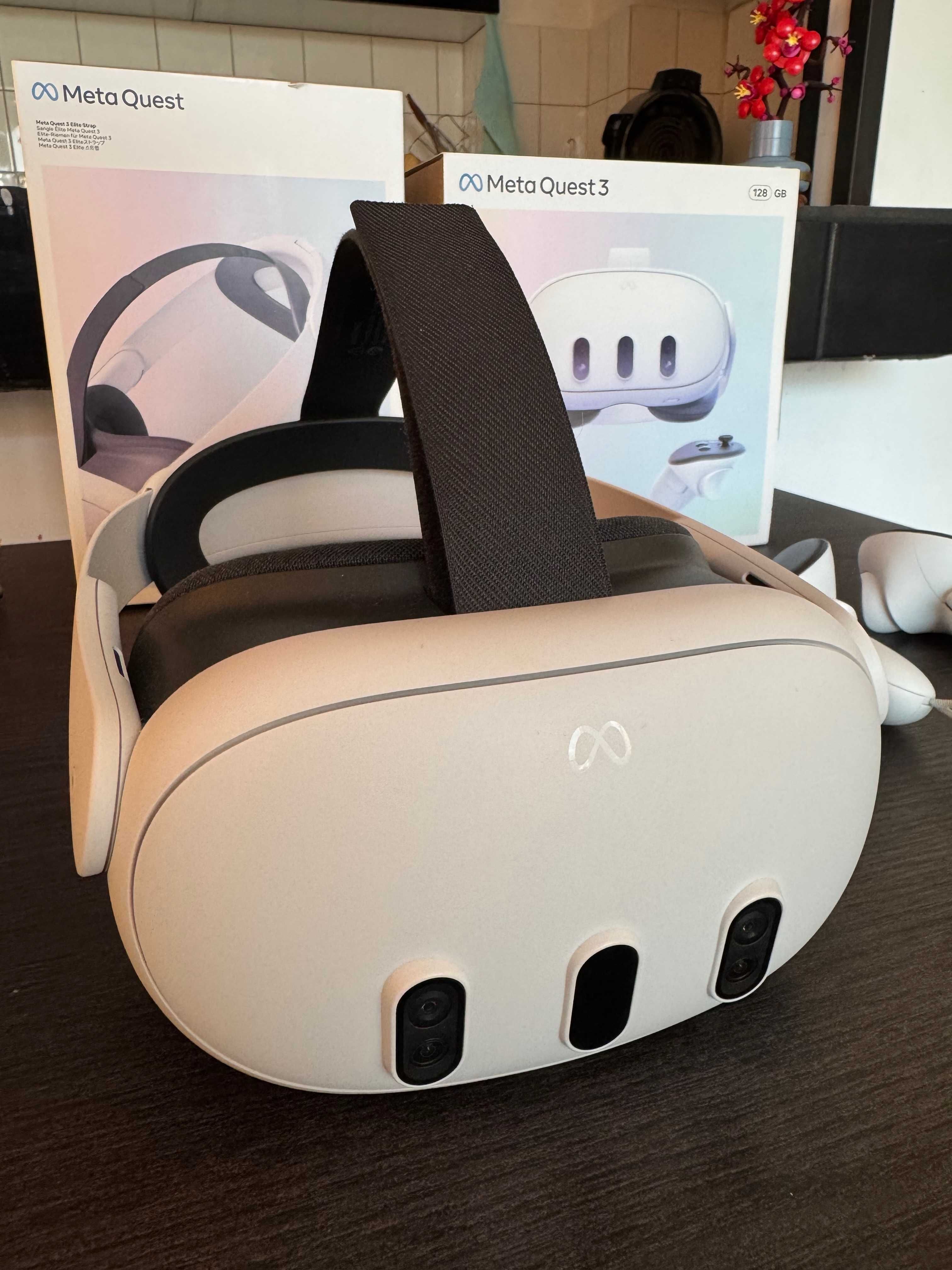 Meta Quest 3 + Meta Quest Elite Strap + Kiwi Design PC VR Link кабел