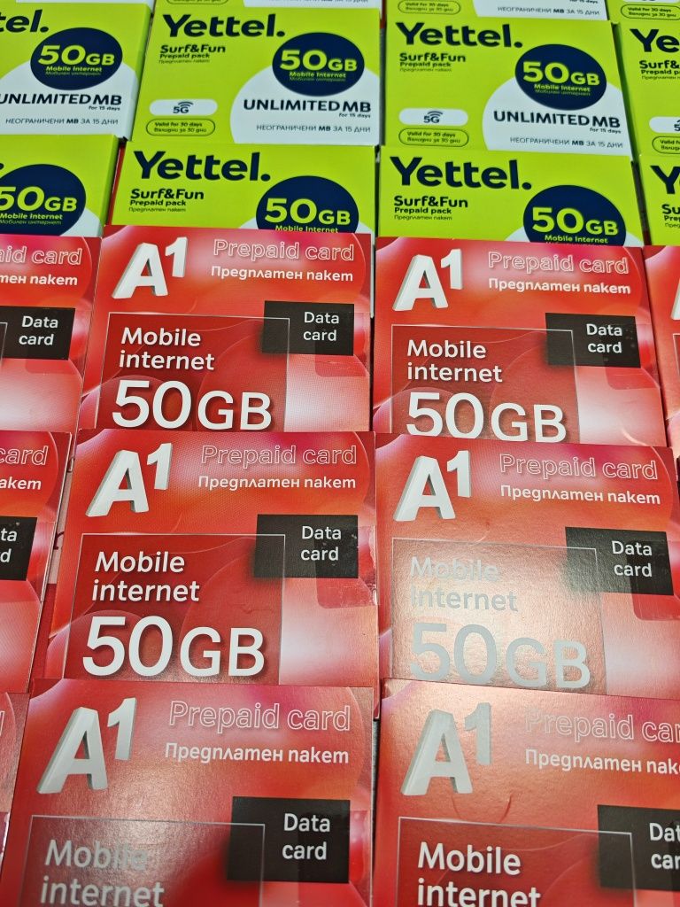 50GB интернет карта /data sim/ + неограничен интернет за 15 дни