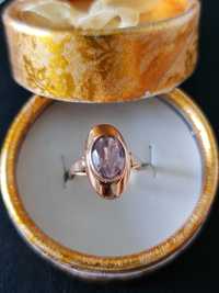 Золотое советское кольцо 583 пробы с гранатитом