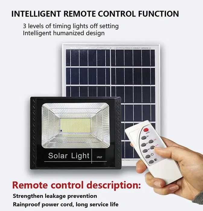 Соларен LED прожектор с панел и дистанционно 200/400/500W ВАТА