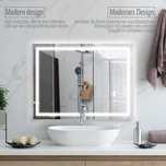 LED огледало за баня - 80 x 60 см, против замъгляване Aquamarin®