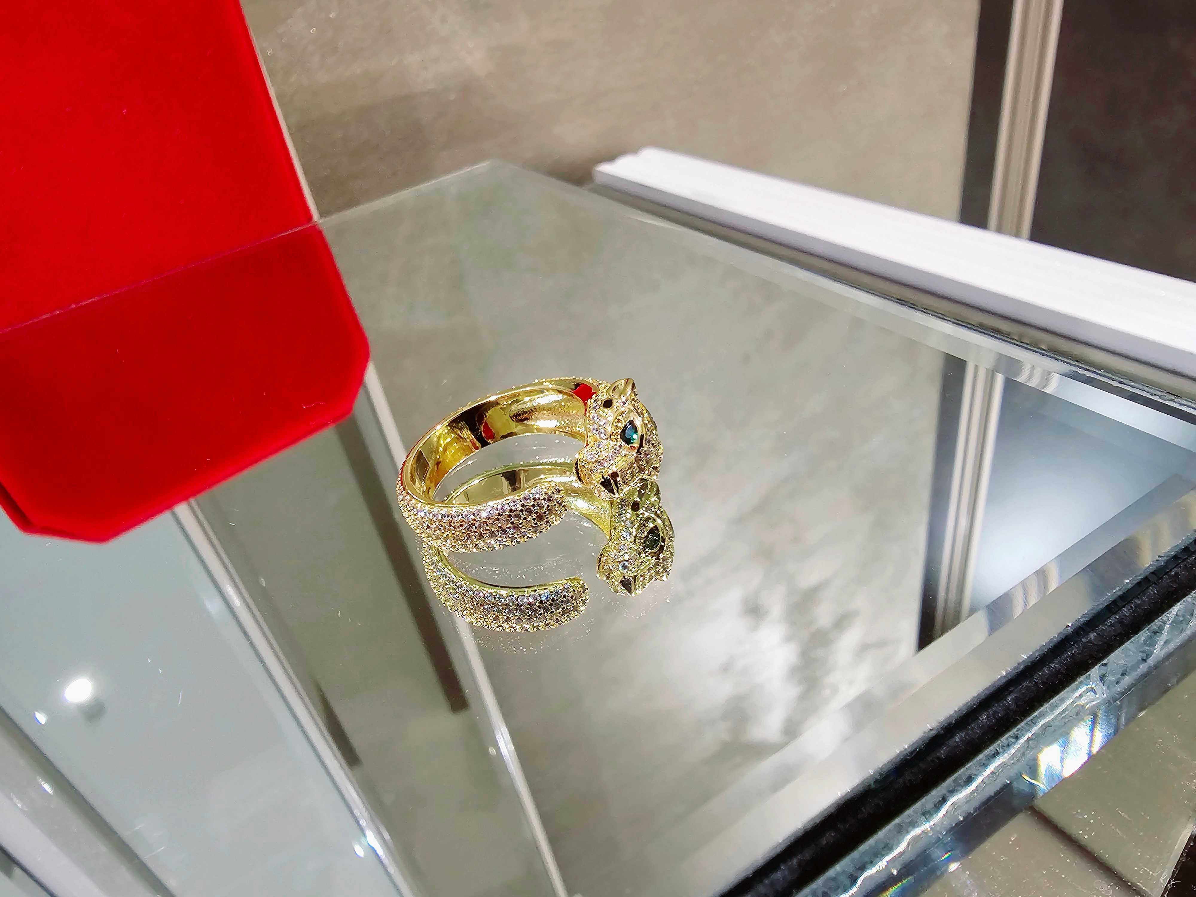 CARTIER Panthere de Cartier Gold Black Paved Diamonds Дамски Пръстен