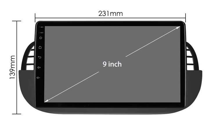 Мултимедия 9" за Fiat 500 Amdroid 13 CARPLAY навигация GPS RDS DSP