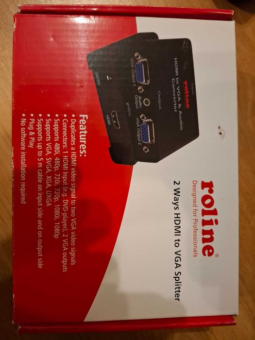 ROLINE HDMI to VGA Video Splitter 2-Way
