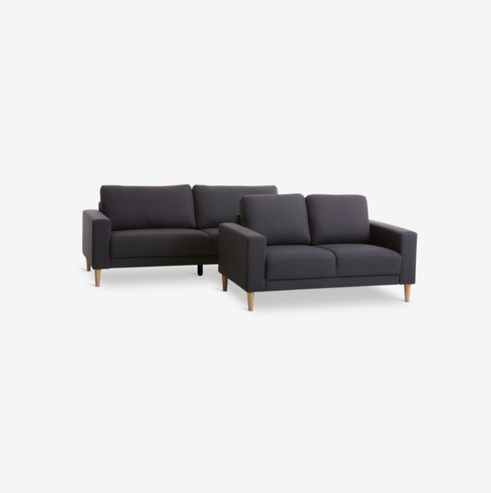 Canapea Jysk Egense 2 locuri gri inchis - 4 bucati, stare foarte buna