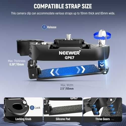 Нова Камерна щипка за раница Neewer PD Arca DSLR GoPro Insta360 камера