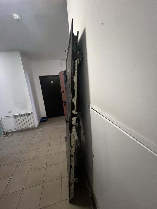 Входная верь и унитаз