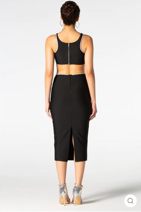 Rochie neagra cu lant decupat Zoya