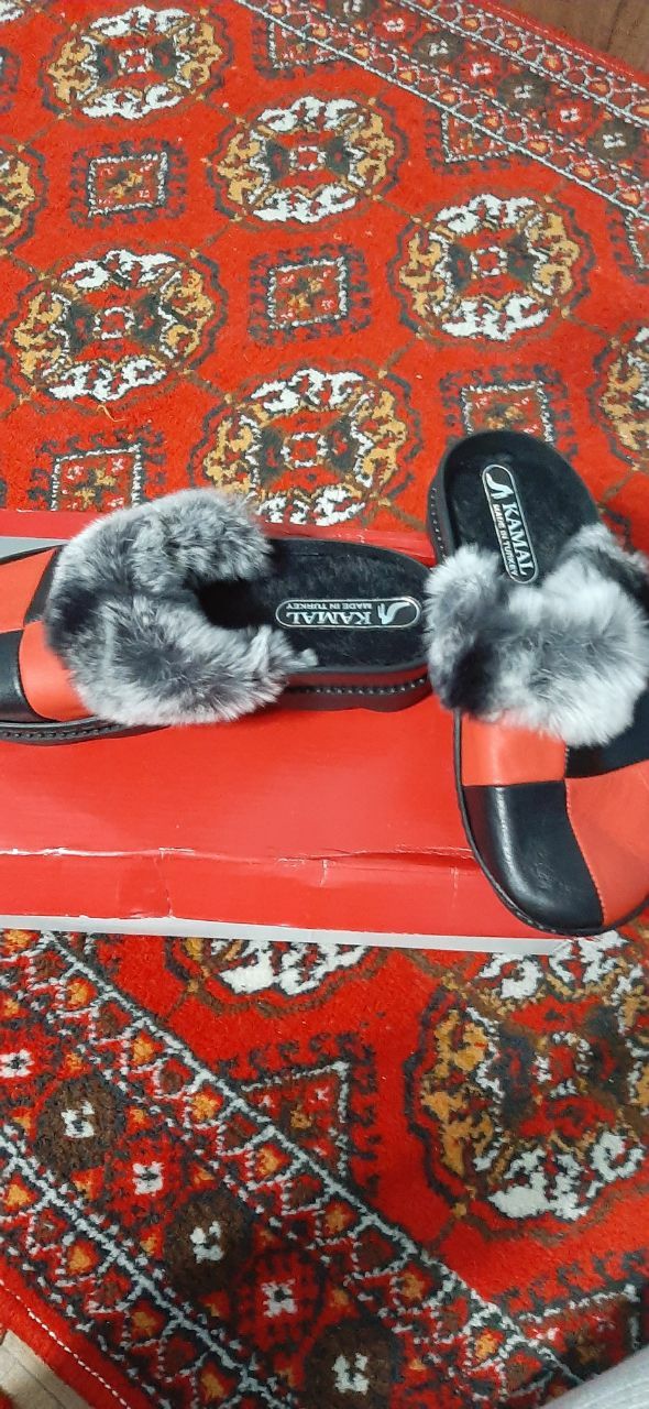 Тапочки обувь меховые натуральный