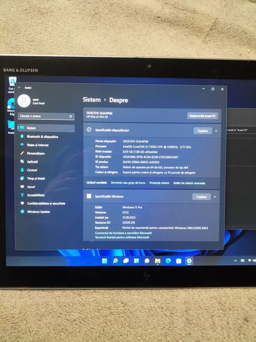 Tableta HP elitex2 ,i5-7300u,8gb RAM,12.3inch 3k,256gb ssd