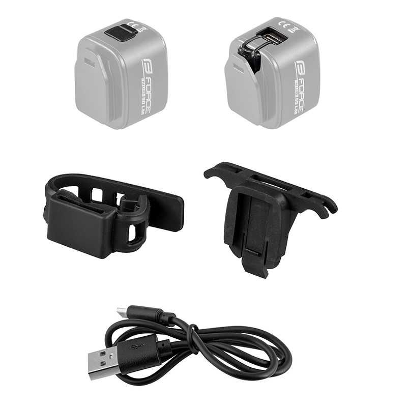 Задна LED стоп светлина за велосипед FORCE NUB 50 LM, 24 LED, USB