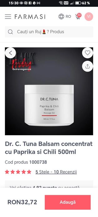 Dr C tuna balsam concentrat cu Paprika și chili (pentru arderea grăsim