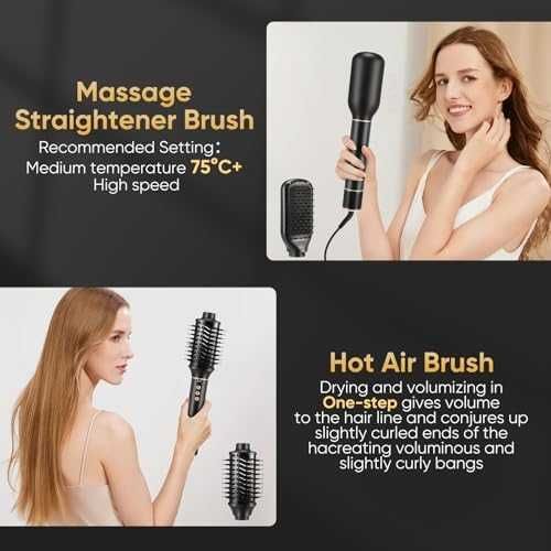 Нов Стайлер за Коса 1400W 5 в 1 Сешоар Четка Маша Обем Жени Прическа