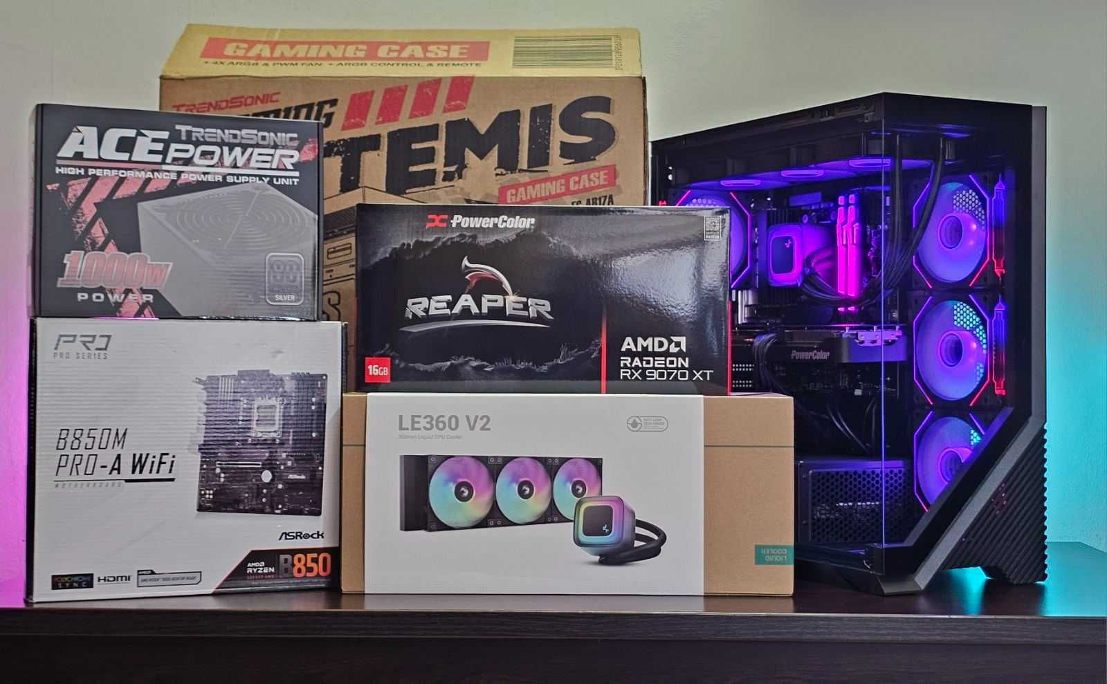 RX 9070XT 16GB/Ryzen 7-7800X3D/RAM 32GB/SSD 1TB/Чисто Нов+Гаранция!