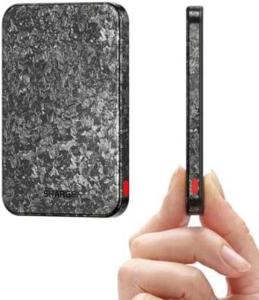 Нова Карбонова външна батерия 5000mAh – MagSafe, PD, QC, ултра лека