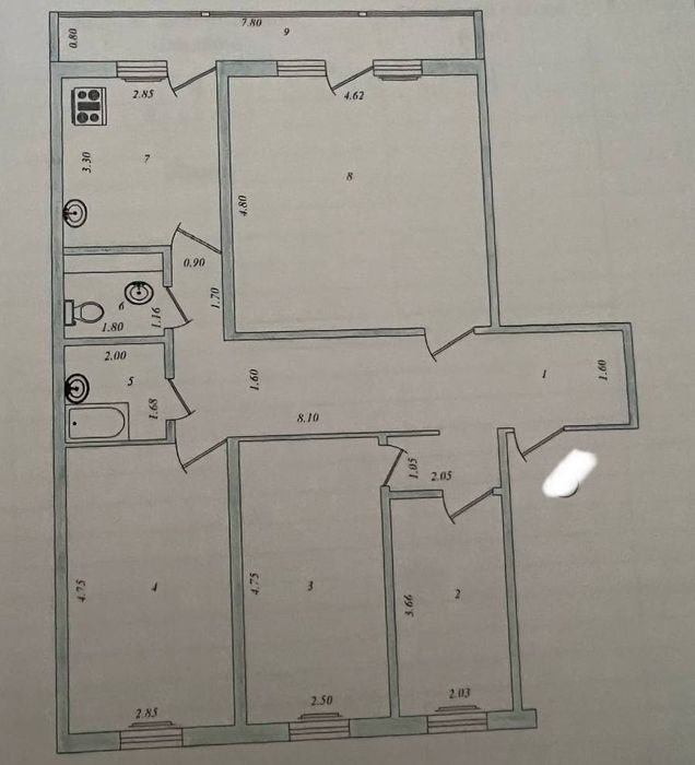 Сергели Янги Хаёт 4/7/9
4/7/9
Без ремонта 
Общая площадь 97м.кв
Все ко