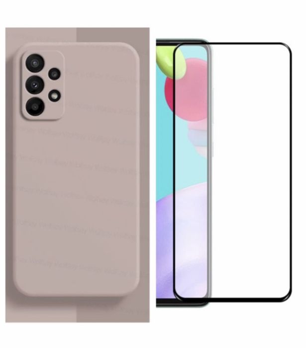 Samsung A24/A25/A33/A53/A54 Husa Alcantara Case + Folie Sticla Glass