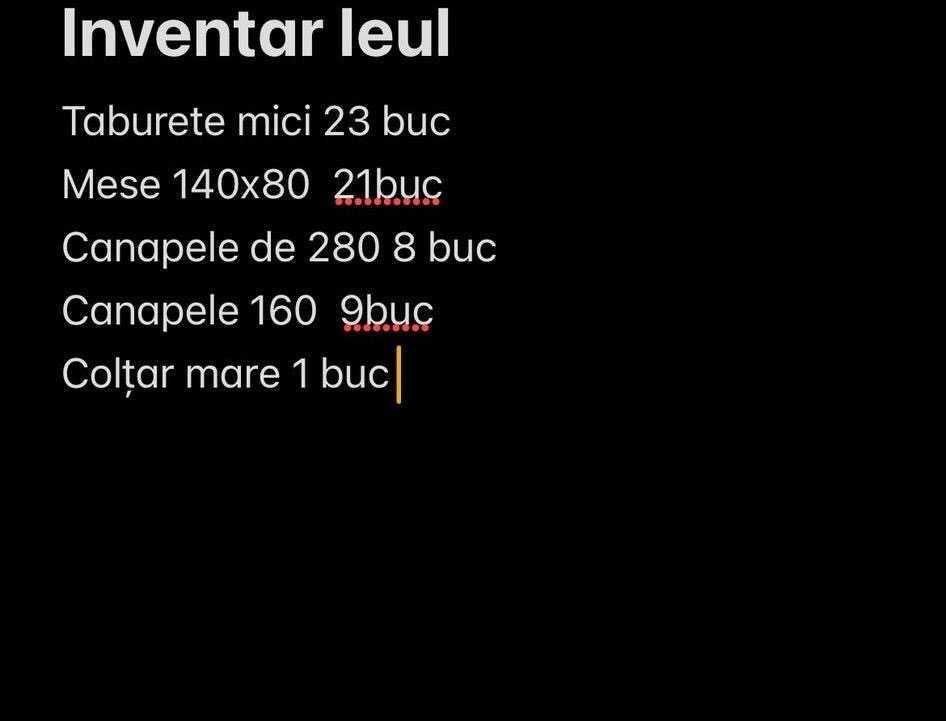 Vand stoc complet de mobiler pentru club.