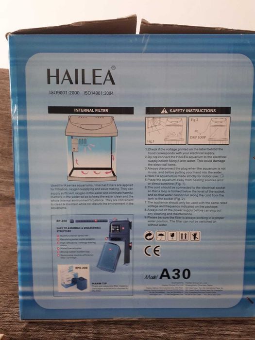 Acvariu AQUAEL 120 l , filtru intern, hranitor automat, acvariu 30l