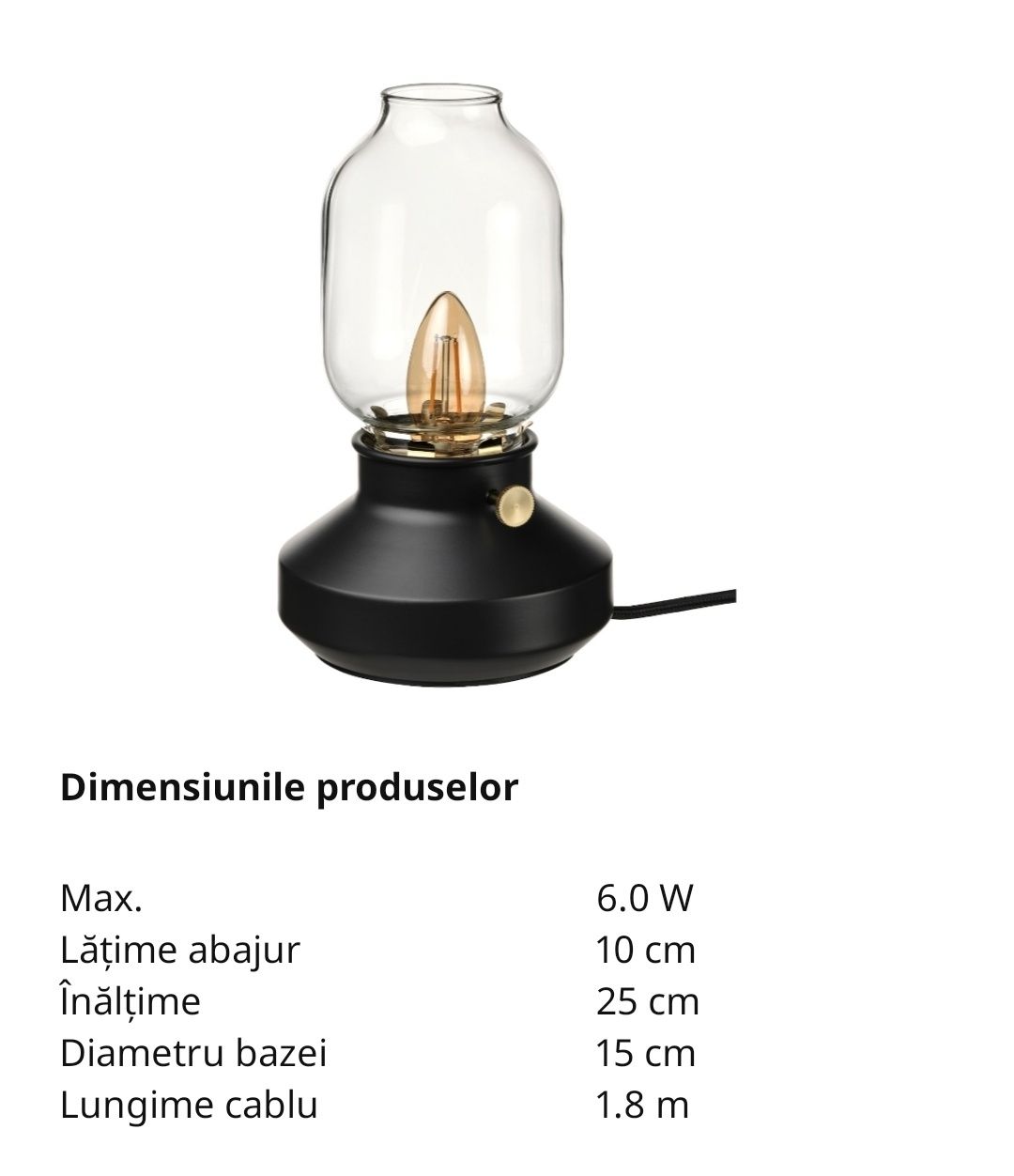 Veioza/lampa TÄRNABY IKEA