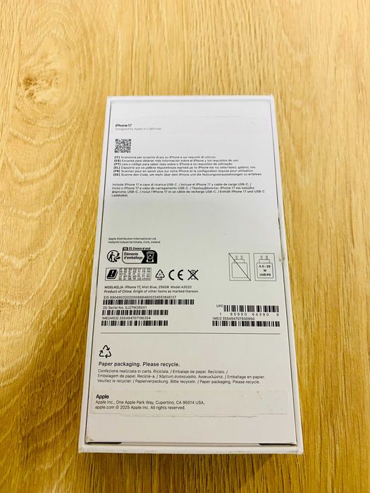 ЧИСТО НОВ !!!  Apple iPhone 17, 256GB, 5G, Mist Blue