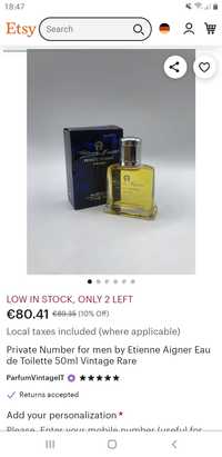 Parfum original  Privat number for man 100ml