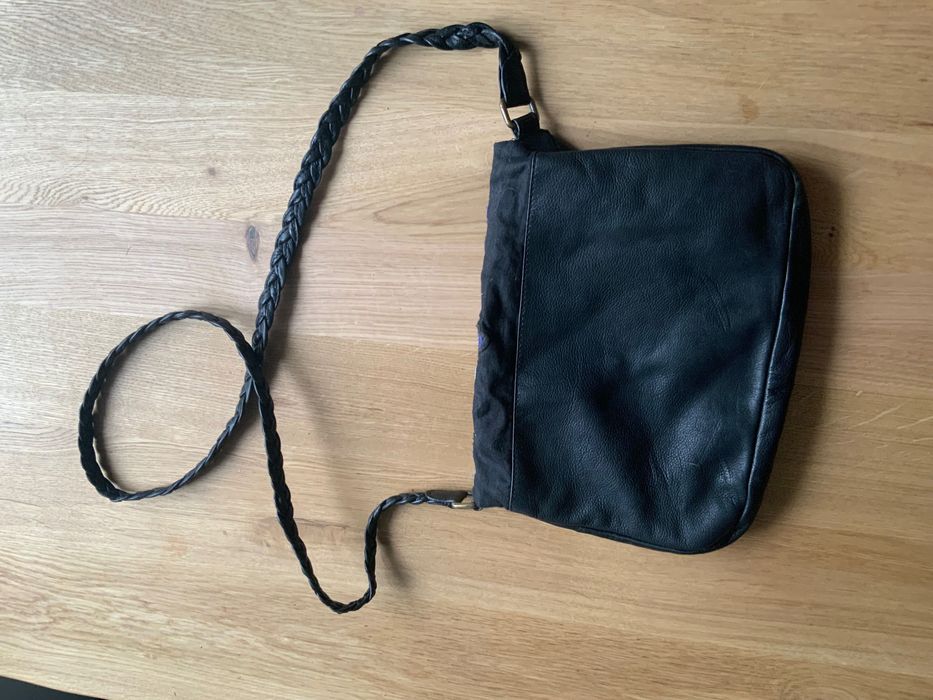 Дамска чанта - лен/естествена кожа