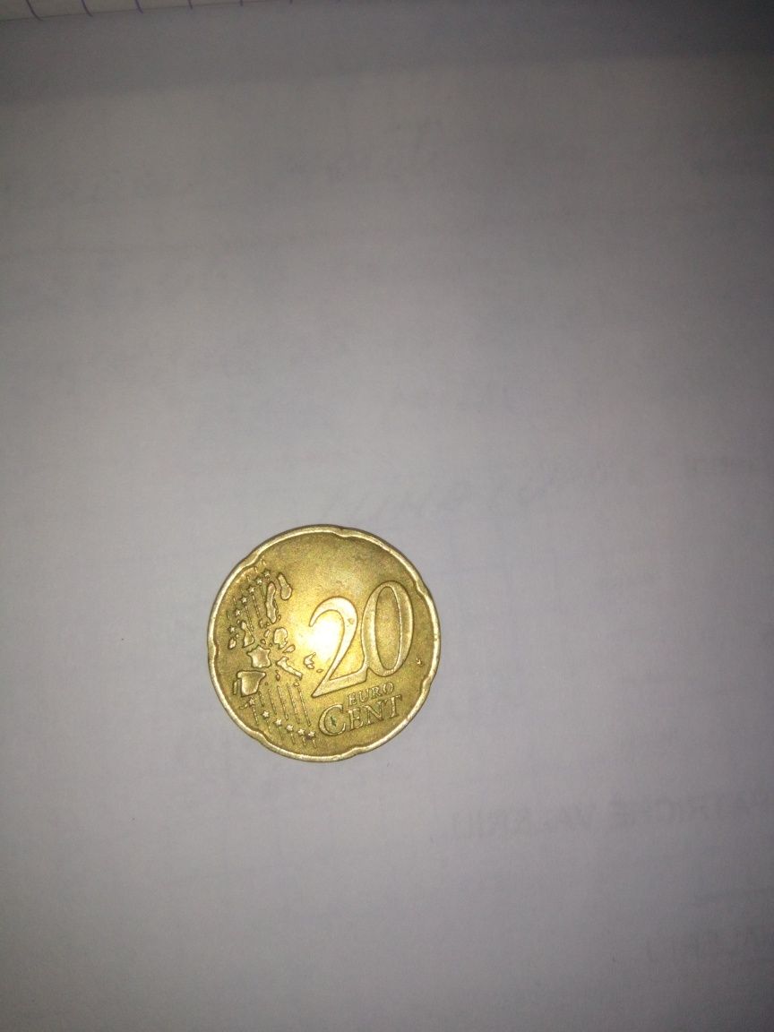 Moneda rară de 20 euro cent.