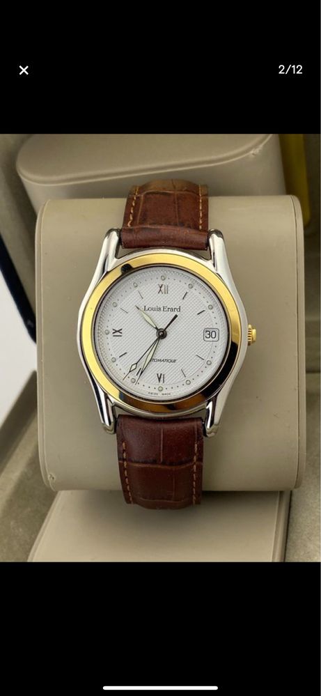 Ceas automatic Louis Erard bezel de aur