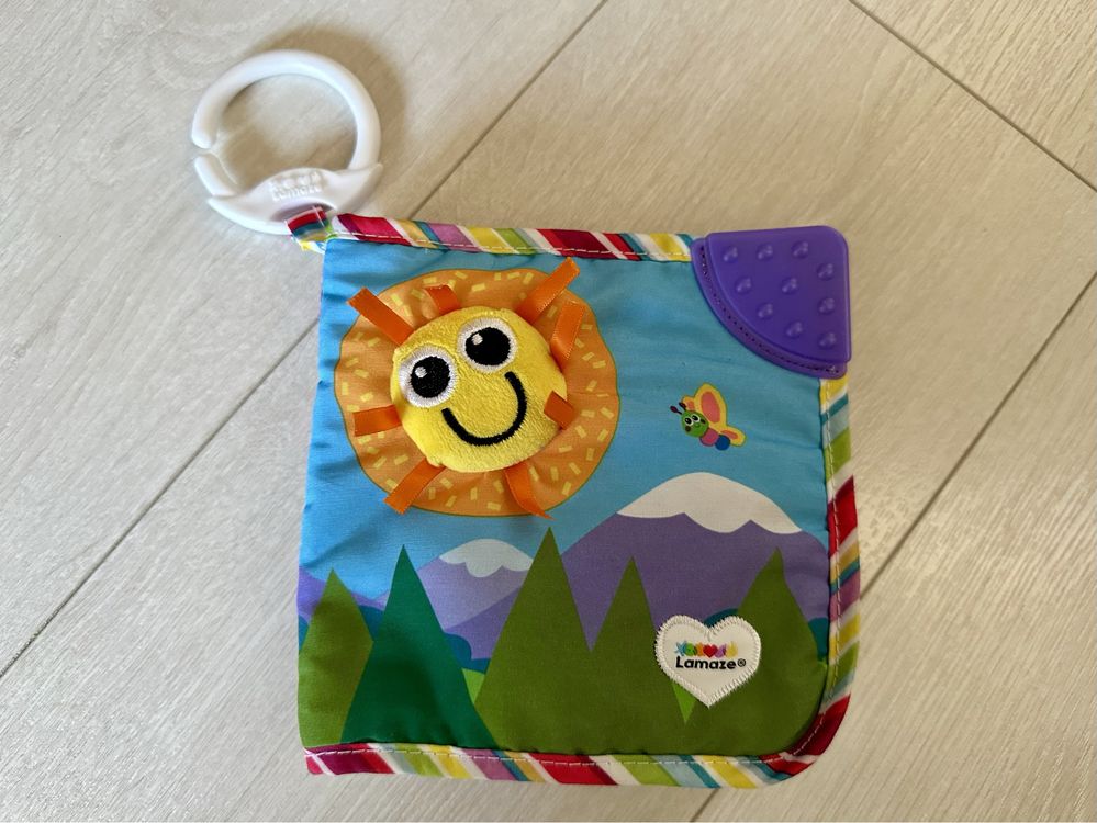 Carte senzorială Lamaze + iepuraș de pluș-zornăitoare Salamandra Kids