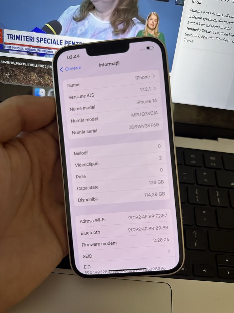 iPhone 14 - baterie 99% 128GB ca nou - PRET FIX