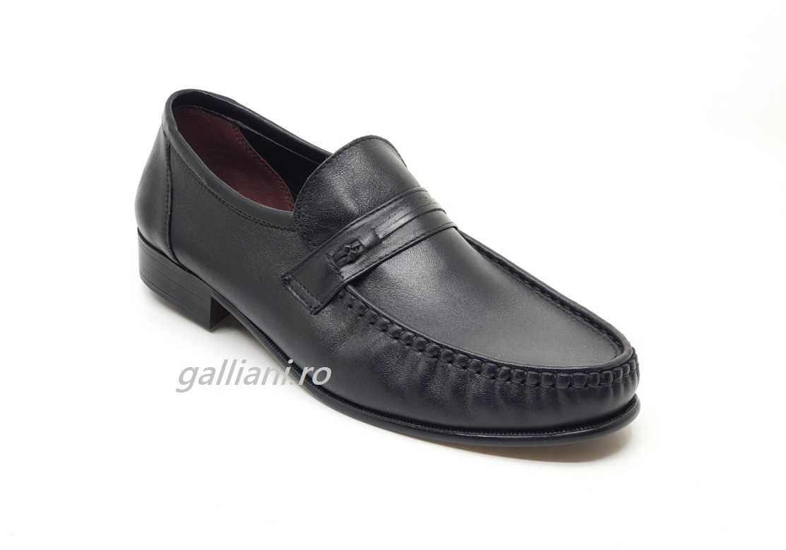 Pantofi negri barbati- din piele naturala-fabricat in Romania.
