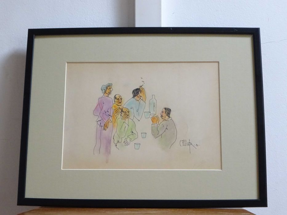 Tablou Constantin Piliuta ‘La bar’ | tus si culoare