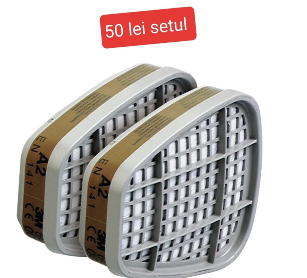 Masca de protectie 3M completă cu filtre prefiltre capace = 150 lei