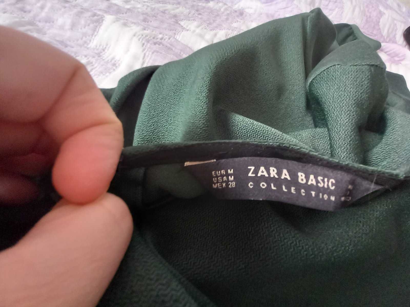 Блуза Zara тъмнозелена