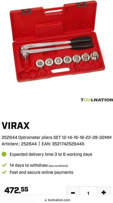 Virax 252644 - Професионален експандер 12/14/16/18/22/28/32mm