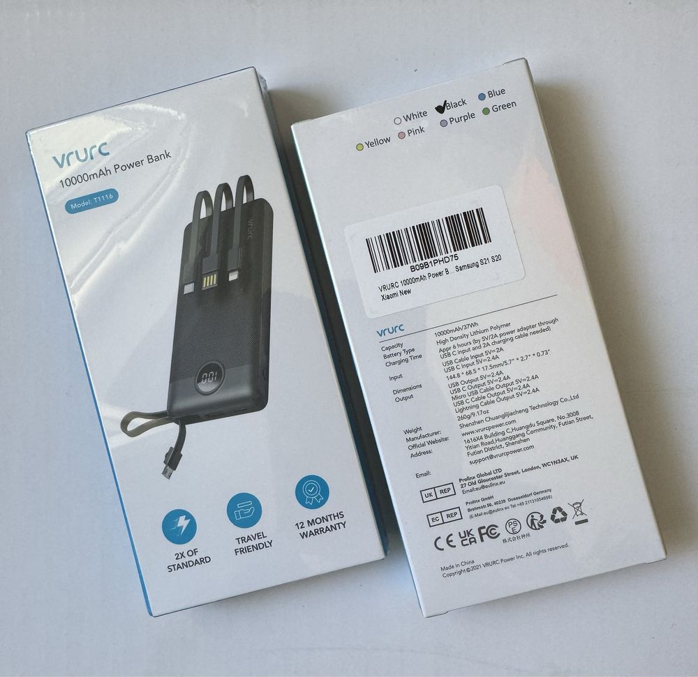 Power Bank VRURC 10000mAh Incarcator portabil Sigilat