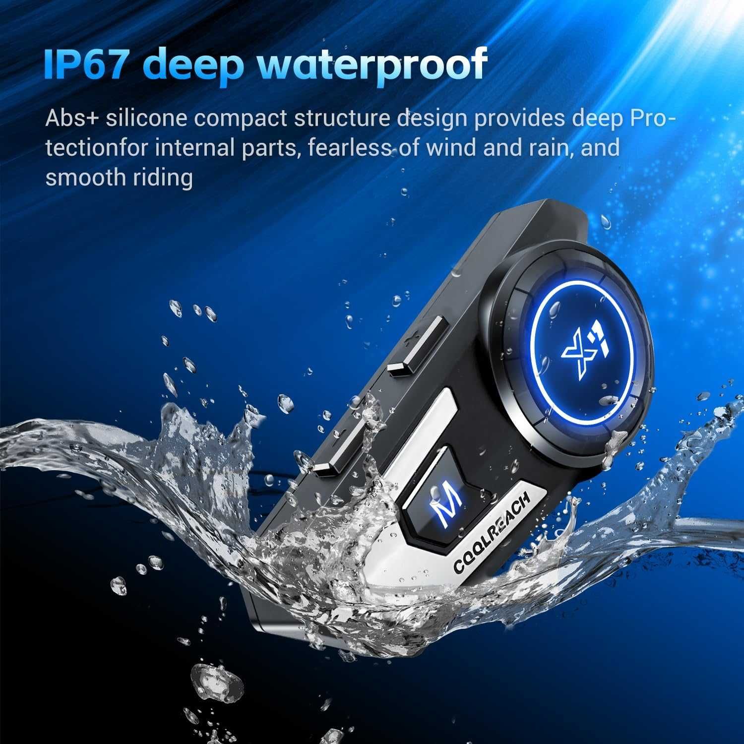 Bluetooth слушалка за мотоциклетна каска, CVC шумопотискане, IP67