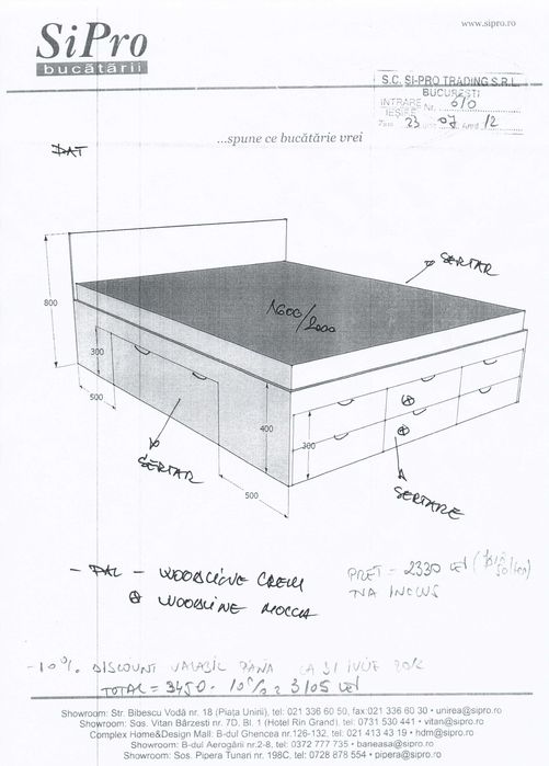 Pat SiPro cu saltea Dormeo  iMemory si comoda SiPro la SUPER OFERTA!