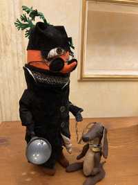 Куклы - охотник Морковь с таксой.