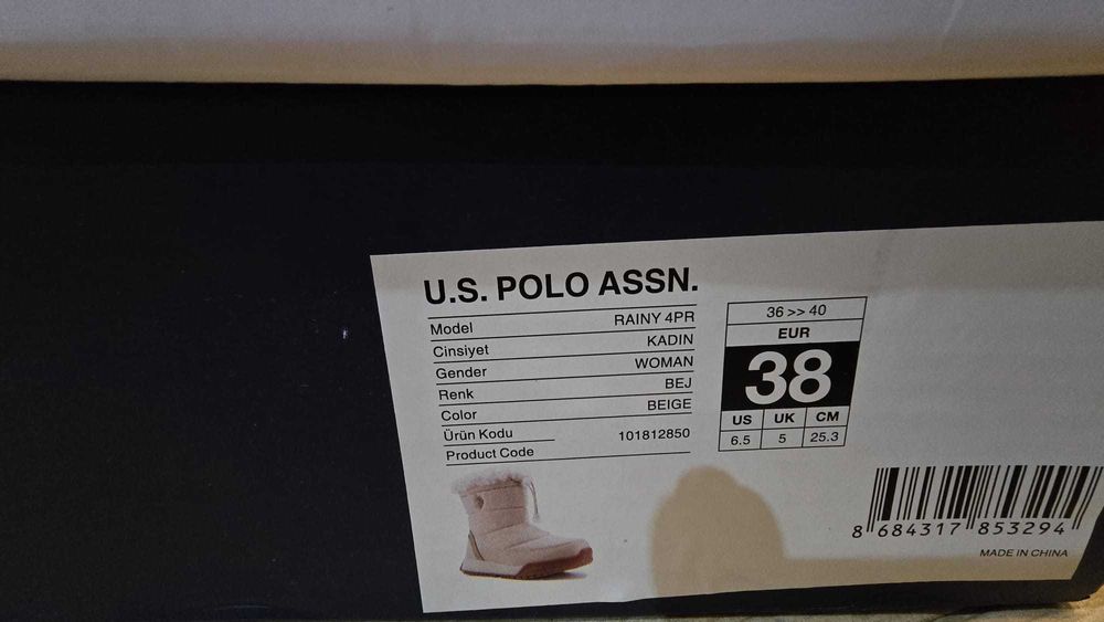 Cizme Us Polo Assn , doar nr. 38, noi, originale, super pret!