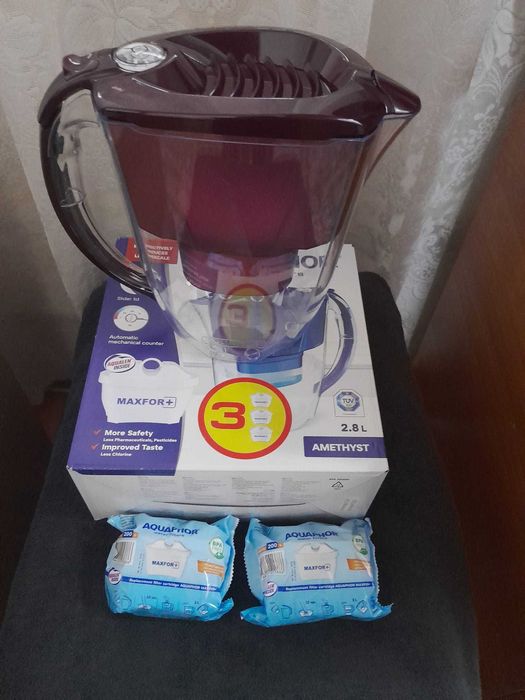 Cană filtrantă Aquaphor AMETHYST 2.8L si 2 filtre de schimb Maxfor+