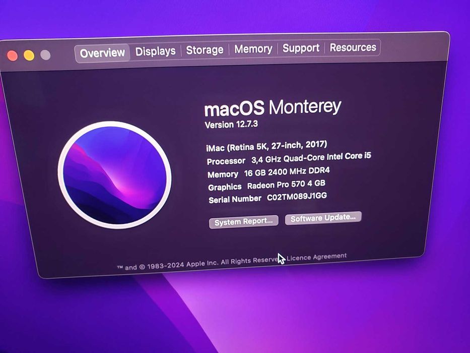 iMac 2017 5k 27inchi, i5-7500 , SSD + NVME 512GB - 16GB - GPU 4GB
