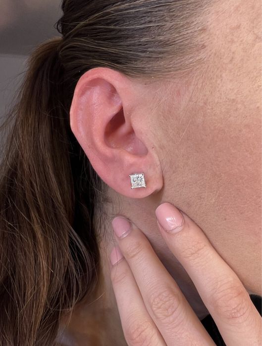 Cercei Princess moissanite 2 carate