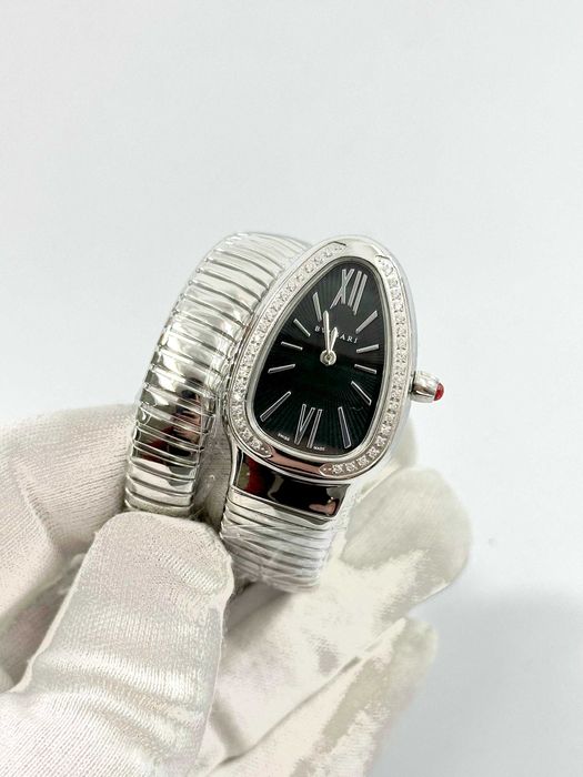 bvlgari snake сребристо/черно