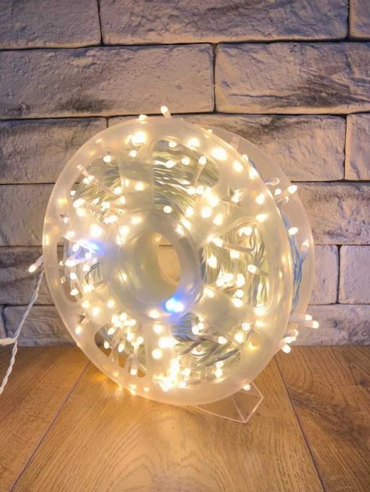 НОВО Коледни лампички 50м с гръм флаш ефект студено бяла светлина 400